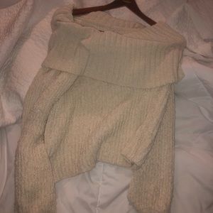 White off shoulder sweater